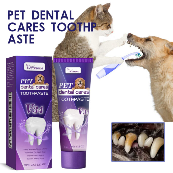 Pet V34 Toothpaste, Pet Clean Bad Breath Tartar Care Gum Care Toothpaste - Image 3
