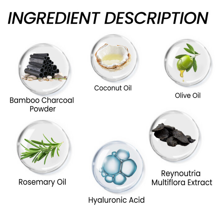 Organic Bamboo Charcoal Shampoo Bar, Deep Cleansing Scalp Strong And Strong Hair Nourishing Repair Improve Dry Shampoo Soap - Image 6
