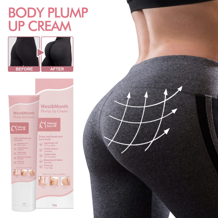 West&Mooth Body Plump Up Cream, Firming And Lifting Hips Highlights Curves And Volumizing Hips Cream - Image 3