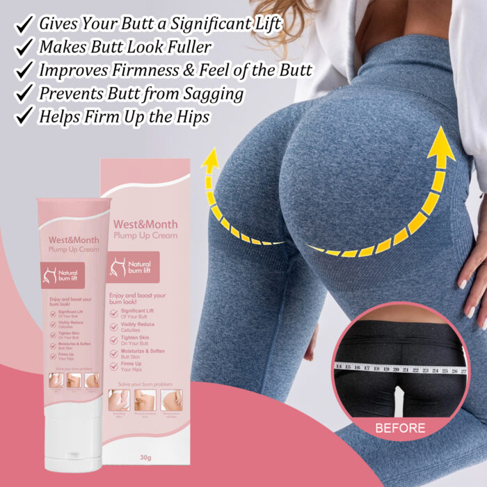 West&Mooth Body Plump Up Cream, Firming And Lifting Hips Highlights Curves And Volumizing Hips Cream - Image 4