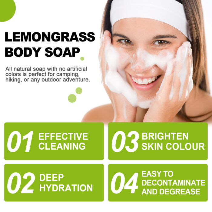 Citronella Bath Soap Gently Cleanses Skin, Lightening Acne Mark, Hydrating Oil Control Whitening Non-Sticky Soap - Image 5