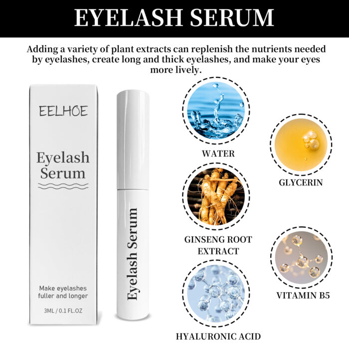 Eyelash Serum, Natural Beauty Curl Black Thick Slender Long Gentle Not Easily Stained Mascara - Image 6