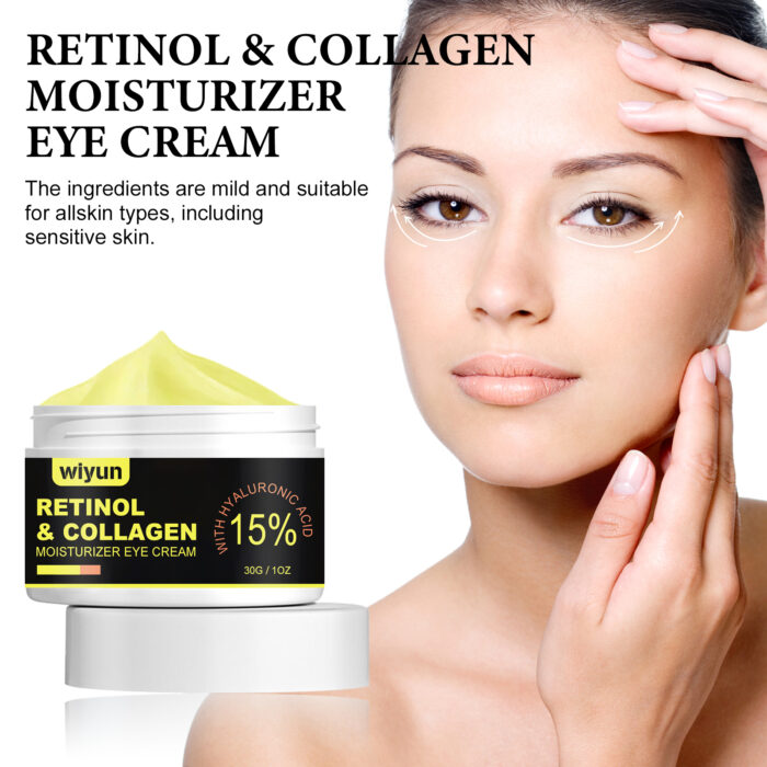 WIYUN Retinol & Collagen Moisturizer Eye Cream, Lightening Dark Circles And Bags Under Eyes Moisturizing Firming Care Multi-Effect Eye Cream - Image 3