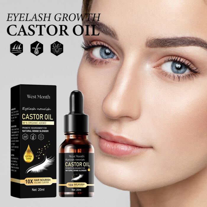 Castor Oil Mascara, Thickening & Moisturizing Natural Long Jet Black Curling Mild Mascara - Image 3