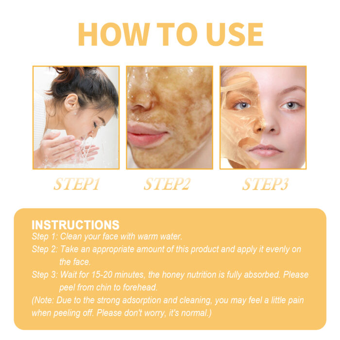 Honey Peel Mask, Tightens Pores Brightens Darkens Skin And Gently Removes Blackheads Apply Facial Mask - Image 7