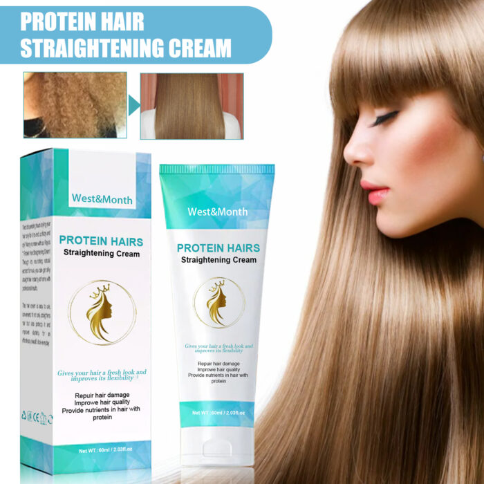Protein Hair Straightening Cream, Non-straightening Long-lasting Styling Repair Damage Soft Cream - Image 3