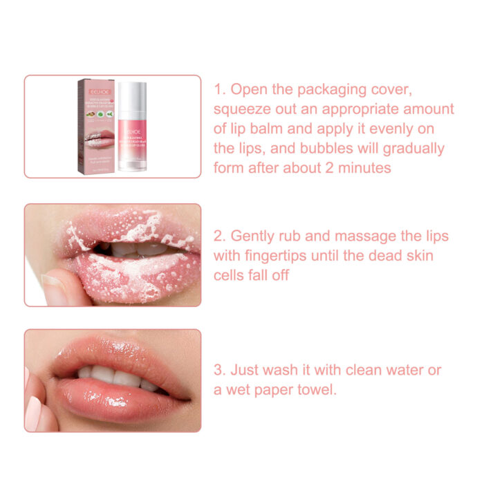 Exfoliates Dead Skin Bubble Lip Mask, Lightening Lip Lines Softening Horny Skin Moisturizing And Preventing Dry Cracking Lip Mask - Image 7