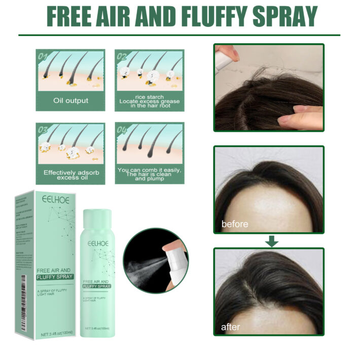 No-Wash Dry Hair Spray, Air Fluffiness Remove Oil Dry And Cool Shampoo-free Dry Hair Agent - Image 4
