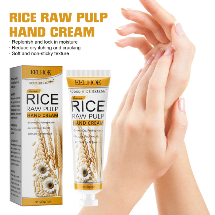 Rice Raw Pulp Hand Cream, Moisturizes And Brightens Skin To Reduce Dry, Rough And Itchy Hand Care Cream - Image 3