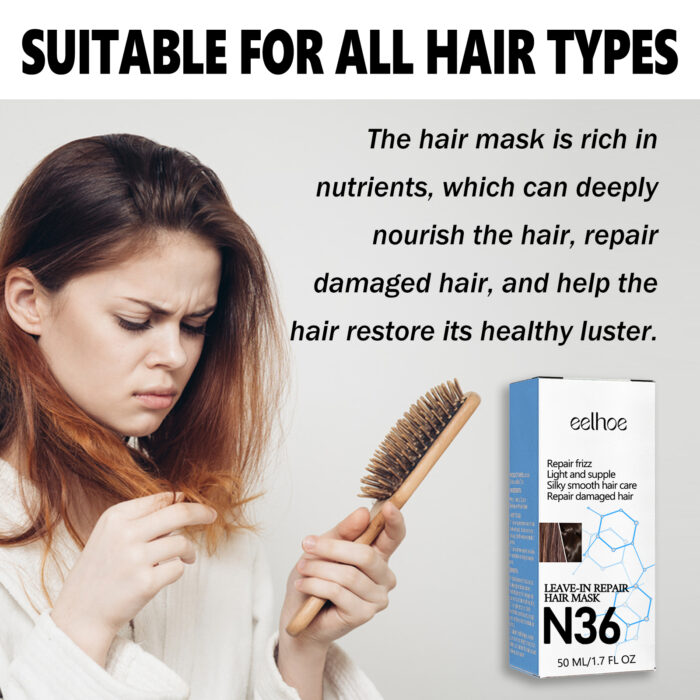 Leavehin Repair Hair Mask, Repair Dry And Frizzy Hair Smooth Smooth Anti-Loss Hair Care Hair Mask - Image 4