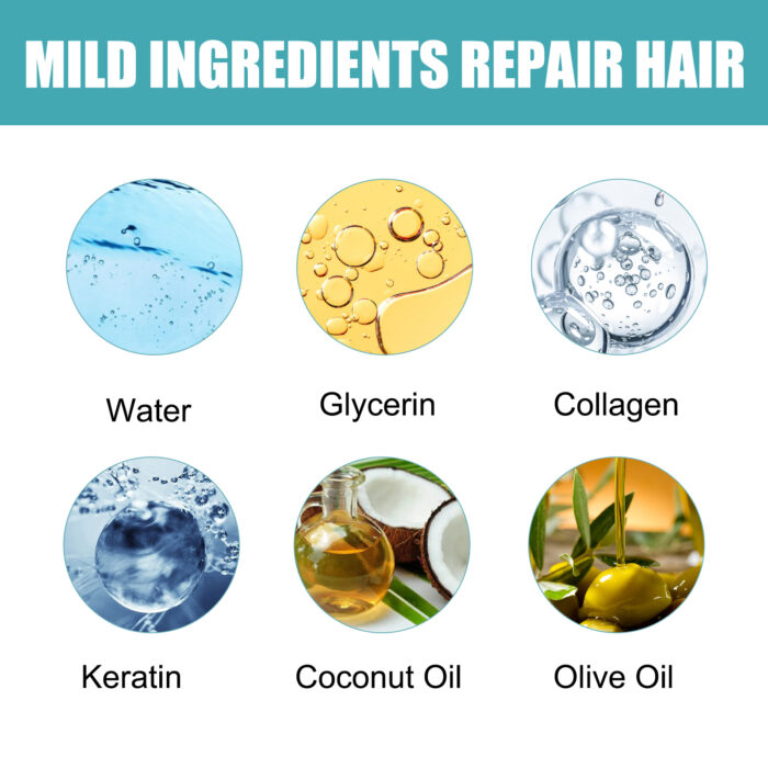 Protein Correcting Straight Hair Cream, Straighten-free Hair Treatment Repairs Damaged Smoothness Hair Cream - Image 6