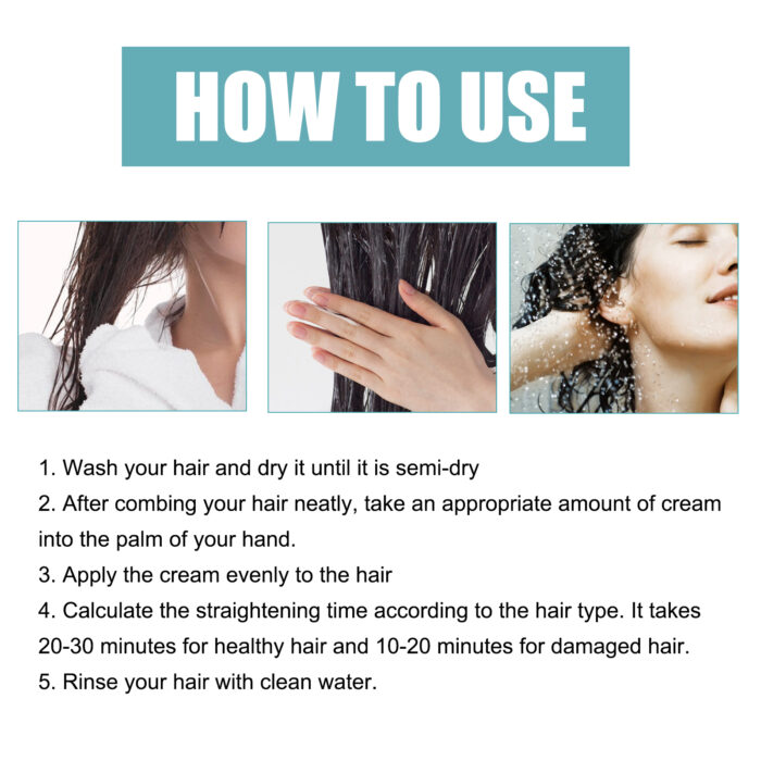 Protein Correcting Straight Hair Cream, Straighten-free Hair Treatment Repairs Damaged Smoothness Hair Cream - Image 7