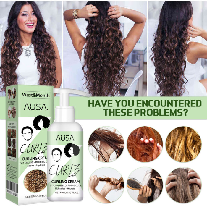 Curly Hair Elastin, Moisturizing Curly Hair Styling Fluffy Elastic Strong Hair Smoothing Frizz And Hair Care - Image 4