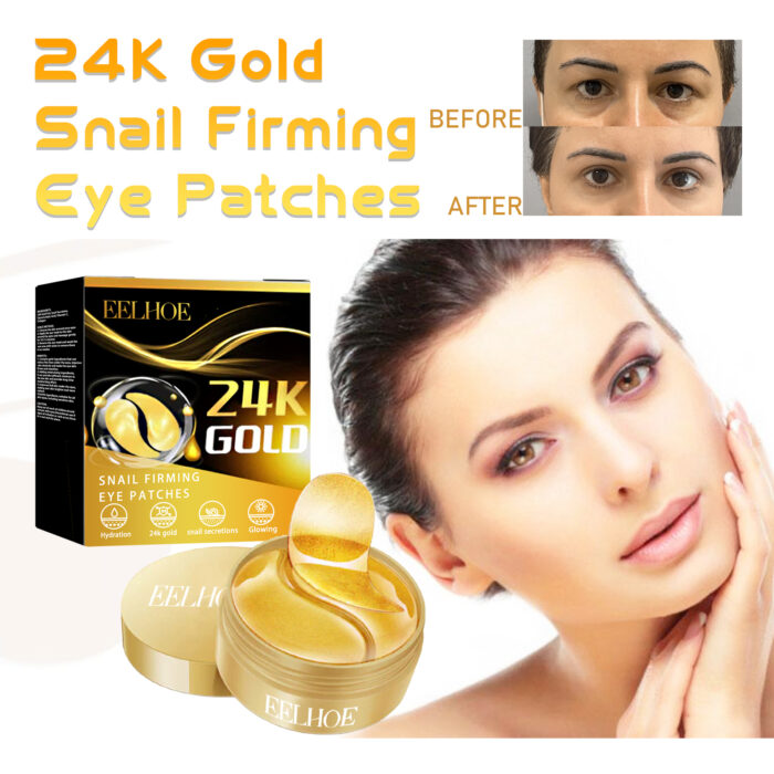 24K Gold Snail Firming Eye Patches, Improve Eye Wrinkles And Tear Furrows, Tighten And Lift The Skin Around The Eyes And Moisturize - Image 3