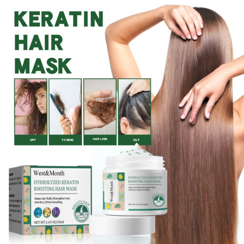 Keratin Hair Mask, Moisturize Repair Split Ends Dry And Frizzy Smooth Hair Care Mask