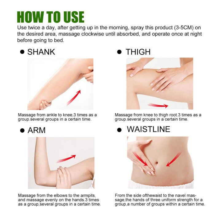 Body Slimming & Firming Spray, Slimming Body Firming Tummy And Arms Light Body And Body Massage Lotion - Image 7