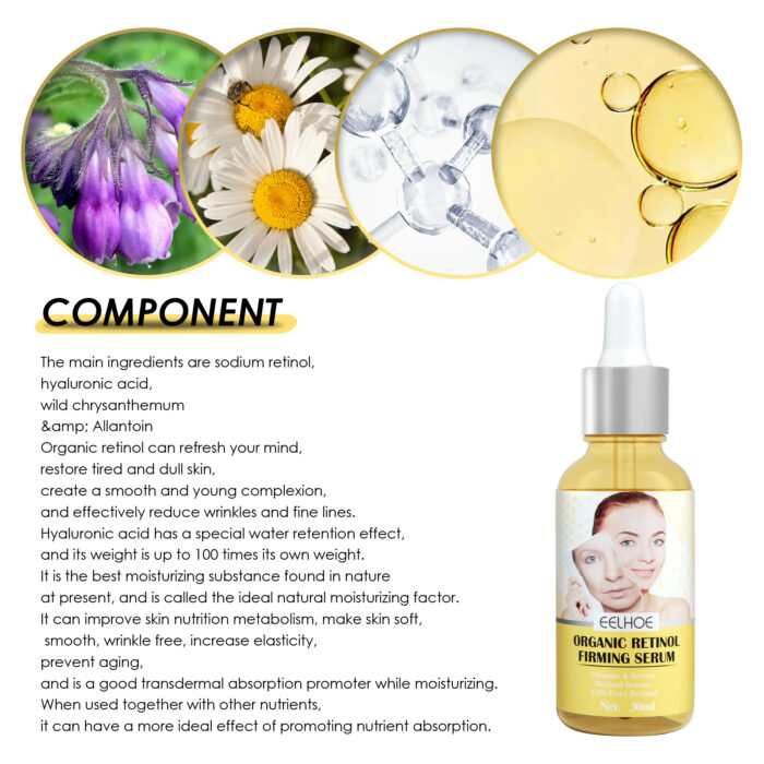 Retinol Firming Serum, Face Lift Firming Skin Hydrating Reduce Fine Lines Essence - Image 6