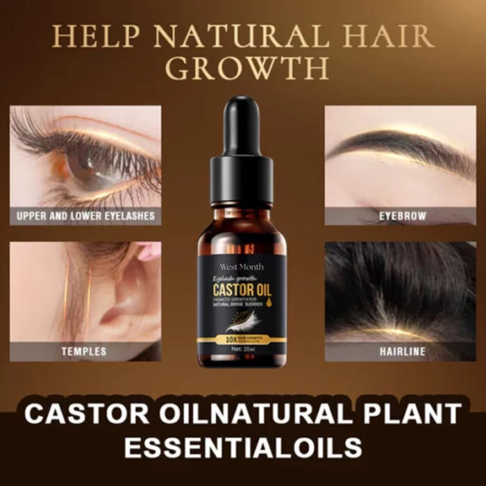 Castor Oil Mascara, Thickening & Moisturizing Natural Long Jet Black Curling Mild Mascara - Image 4