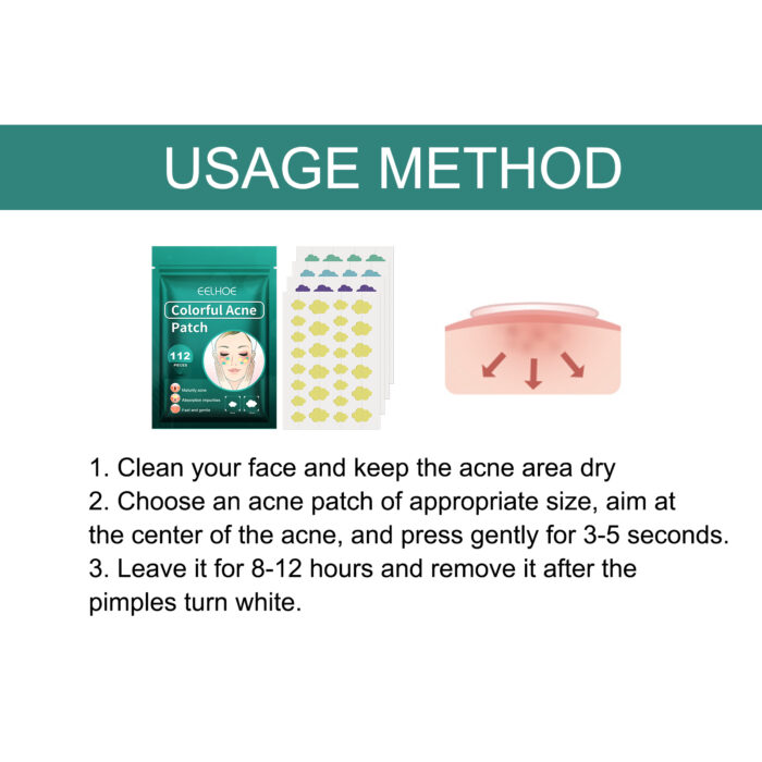 Colorful Acne Patch, Repair Pit Acne Print Smooth Skin Lightening Spot Clear Acne Facial - Image 7