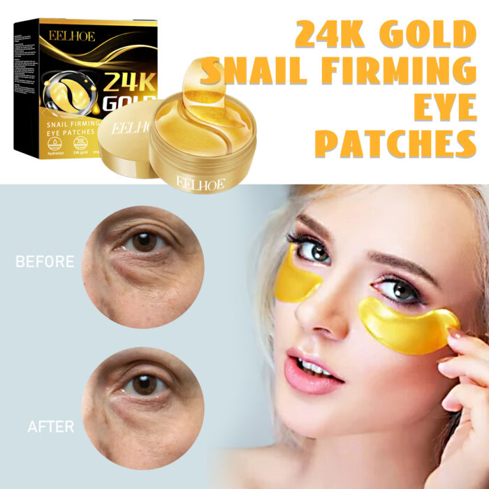 24K Gold Snail Firming Eye Patches, Improve Eye Wrinkles And Tear Furrows, Tighten And Lift The Skin Around The Eyes And Moisturize - Image 5