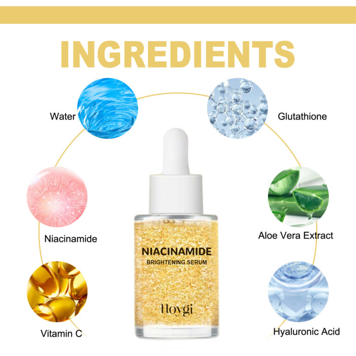 HOYGI Niacinamide Brightening Serum, Lightening Spots And Fine Lines Brightening Skin Hydrating Moisturizing Facial Treatment - Image 6