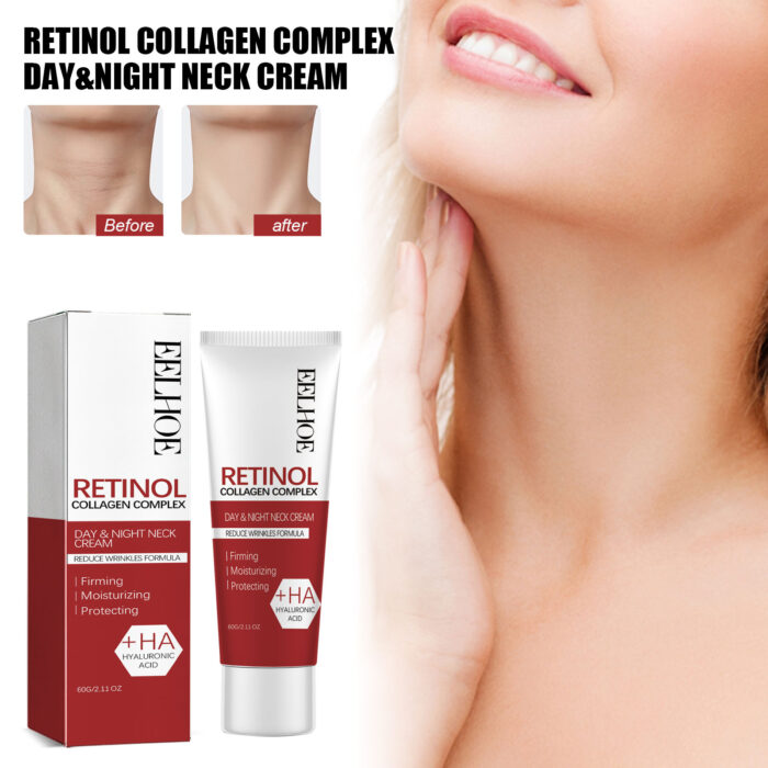 Retinol Collagen Complex Day&Night Neck Cream, Moisturizing And Desalting Neck Lines Fine Lines Swan Neck Lift Firming Cream - Image 3
