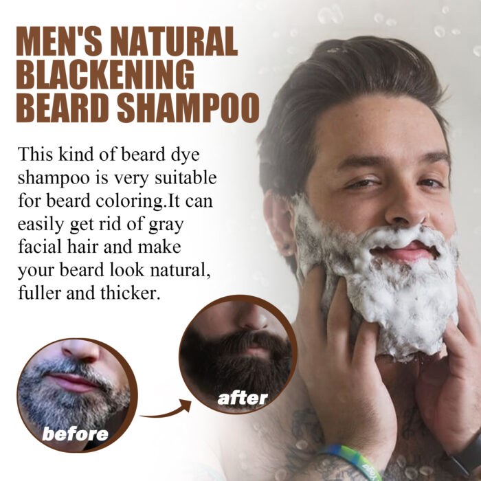 Shampoo Men's Hair Cleansing Moisturizing Massage Treatment Smoothing Dark Hair Shampoo - Image 4