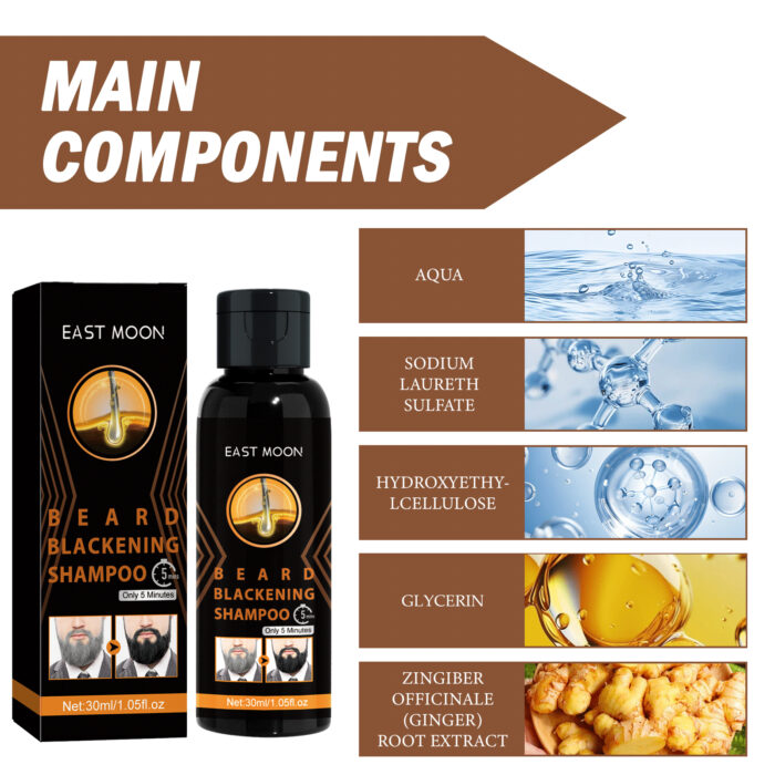 Shampoo Men's Hair Cleansing Moisturizing Massage Treatment Smoothing Dark Hair Shampoo - Image 6