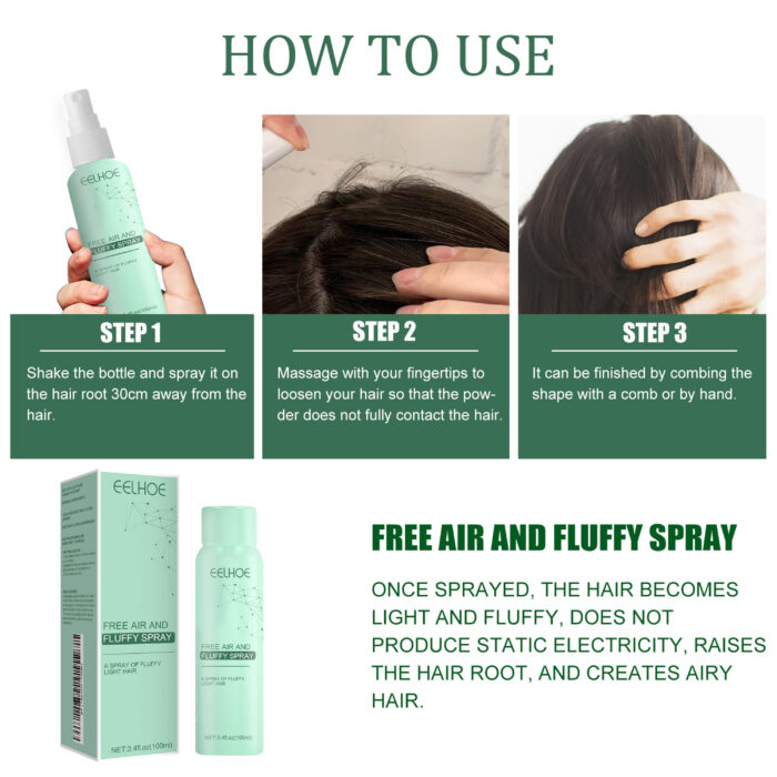 No-Wash Dry Hair Spray, Air Fluffiness Remove Oil Dry And Cool Shampoo-free Dry Hair Agent - Image 7
