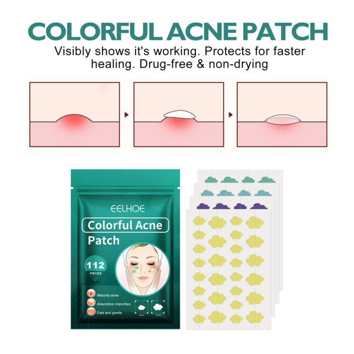 Colorful Acne Patch, Repair Pit Acne Print Smooth Skin Lightening Spot Clear Acne Facial - Image 5