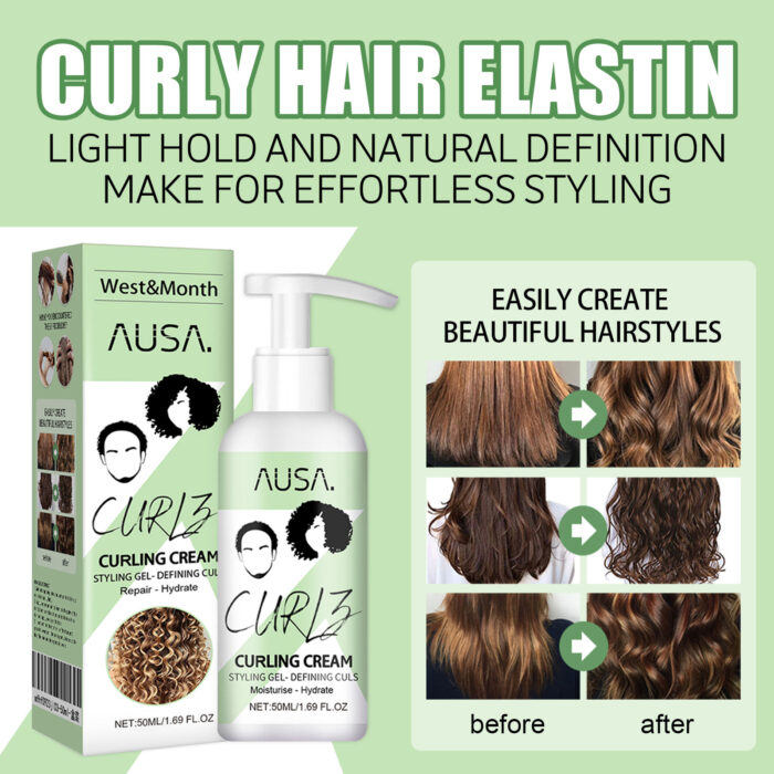 Curly Hair Elastin, Moisturizing Curly Hair Styling Fluffy Elastic Strong Hair Smoothing Frizz And Hair Care - Image 3