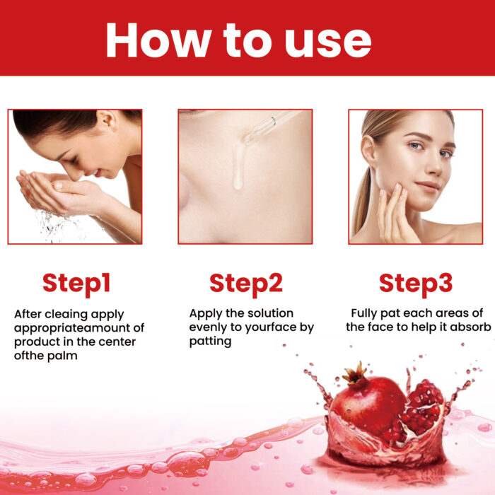 Pomegranate Brightening Essence For Fine Lines, Hydrating, Nourishing And Moisturizing Facial Treatment - Image 7