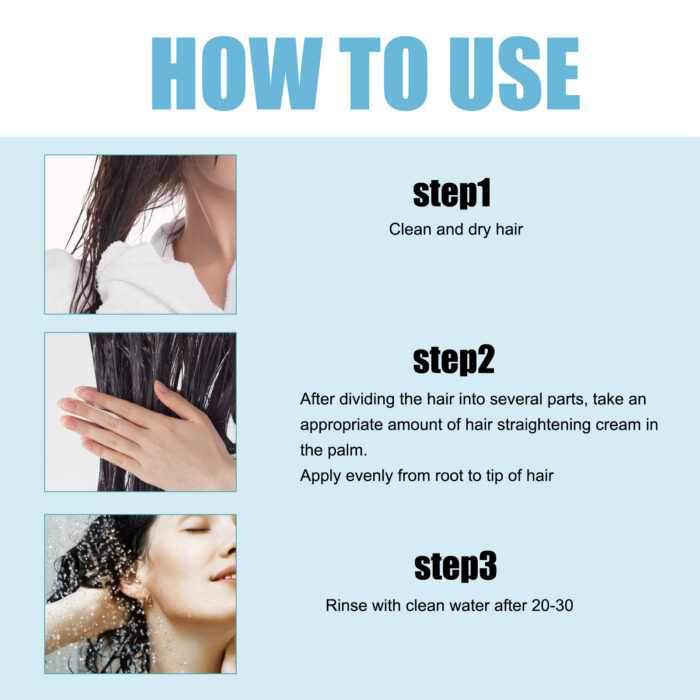 Protein Hair Straightening Cream, Non-straightening Long-lasting Styling Repair Damage Soft Cream - Image 7