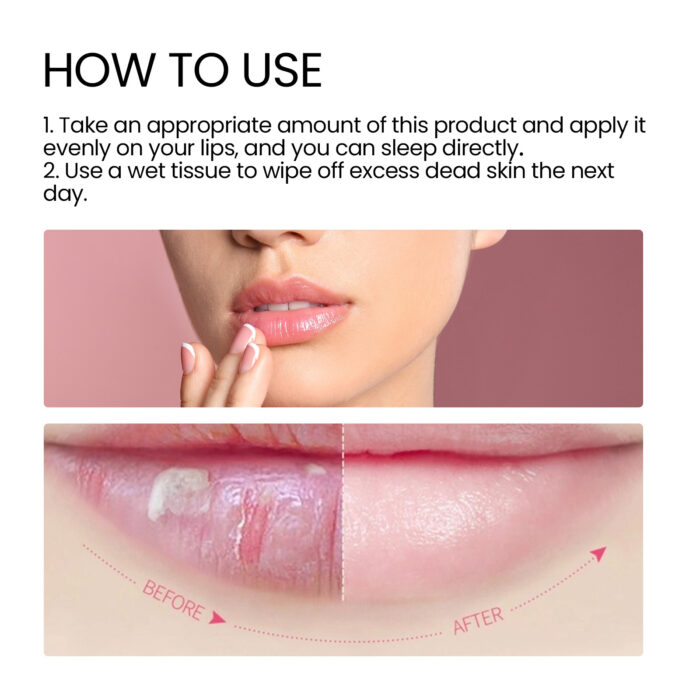 Lip Sleeping Mask, Moisturizing Gently Exfoliating Dead Skin Plump Smooth Lip Mask - Image 4