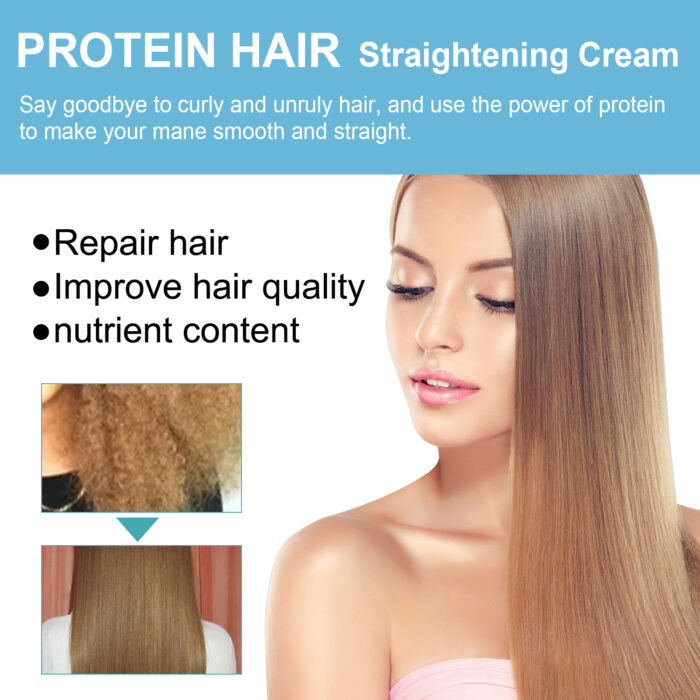 Protein Hair Straightening Cream, Non-straightening Long-lasting Styling Repair Damage Soft Cream - Image 5