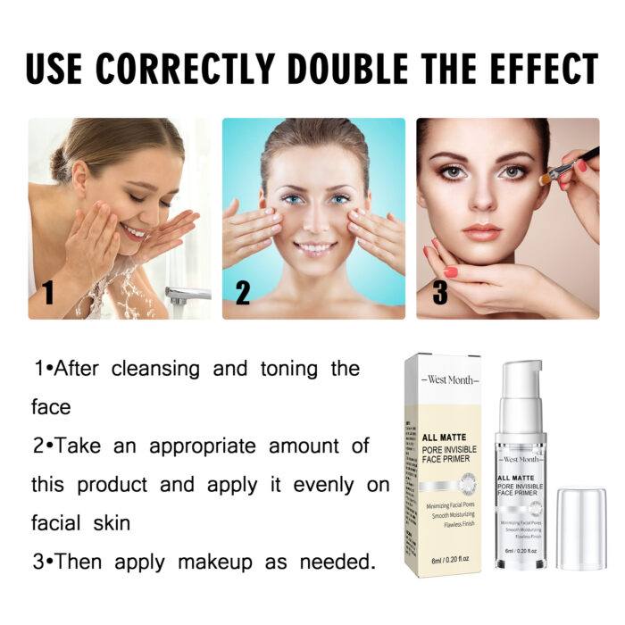Pore Contouring Primer, Brightening Moisturizing Concealer Natural Contouring Primer - Image 7