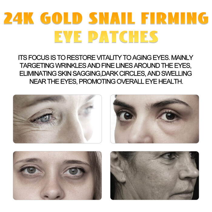24K Gold Snail Firming Eye Patches, Improve Eye Wrinkles And Tear Furrows, Tighten And Lift The Skin Around The Eyes And Moisturize - Image 4