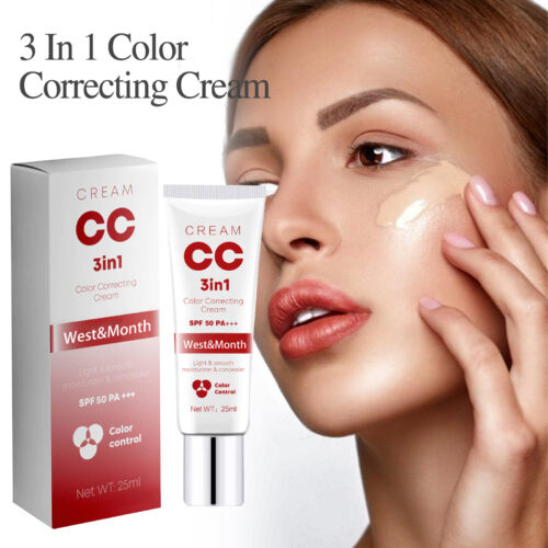 3 In 1 Color Correcting Cream, Cover Dark Spots, Moisturize Skin Care And Isolate Foundation